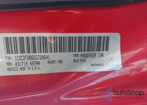 2016 Dodge Dart Sxt из США, поврежденный, VIN 1C3CDFBB6GD720641